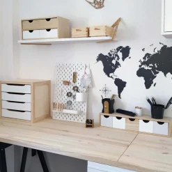 ASTIGARRAGA - Mini rangement bloc en pin brut avec tiroirs 5 tiroirs