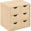 ASTIGARRAGA - Mini rangement bloc en pin brut avec tiroirs 6 tiroirs m2