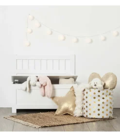 ATMOSPHERA - 2 en 1 banc avec dossier et coffre à jouets en bois blanc