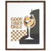 ATMOSPHERA - Affiche encadrée cocktail - 40 x 50 cm - marron