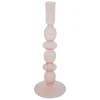 ATMOSPHERA - Bougeoir chandelier en verre rose h 25.7 cm