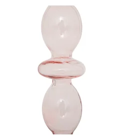 ATMOSPHERA - Bougeoir chandelier en verre rose h 25.7 cm