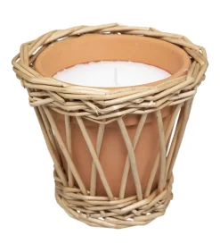 ATMOSPHERA - Bougie parfumée citronnelle 120 g pot en terre cuite avec support en rotin