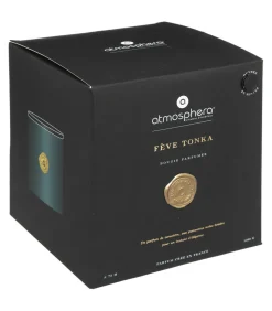 ATMOSPHERA - Bougie parfumée fève tonka dans pot en verre bleu 1200 g