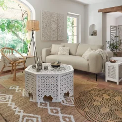 ATMOSPHERA - Bougie parfumée douceur de lin 150 g contenant en bois de manguier