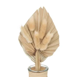 ATMOSPHERA - Composition de fleurs séchées vase en verre h 28.5 cm