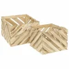 ATMOSPHERA - Ensemble de 2 caisses en bois - beige