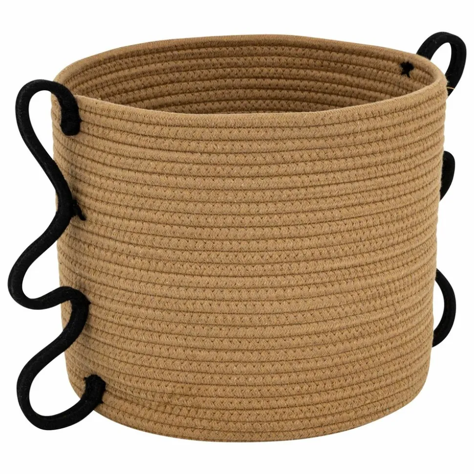 ATMOSPHERA - Ensemble de 2 paniers en coton et polyester - beige et marron