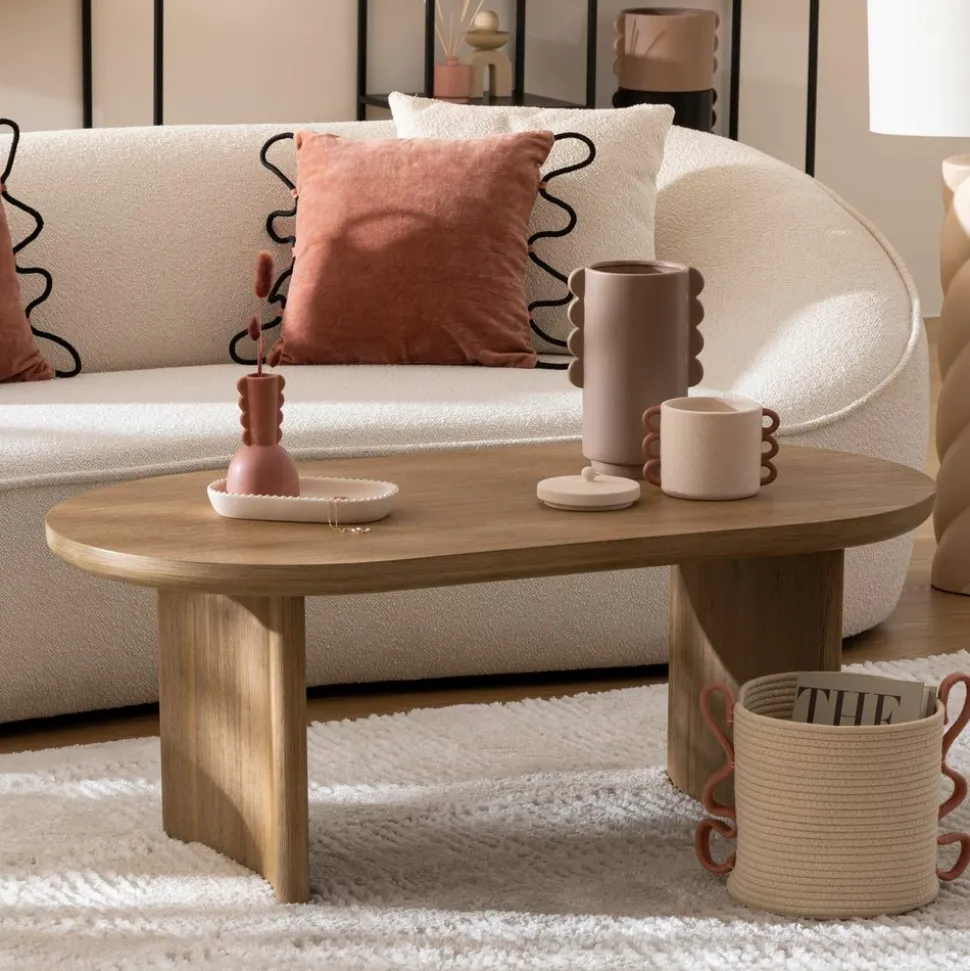 ATMOSPHERA - Ensemble de 2 paniers en coton et polyester - beige et marron