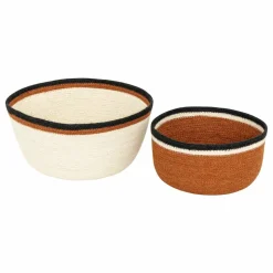 ATMOSPHERA - Ensemble de 2 paniers en jute automne - beige et orange