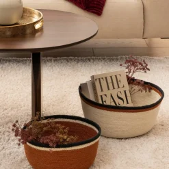 ATMOSPHERA - Ensemble de 2 paniers en jute automne - beige et orange