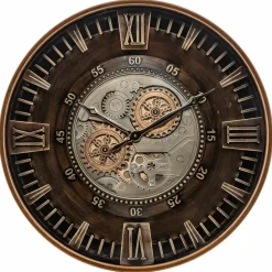 ATMOSPHERA - Horloge avec mécanisme en métal - diam 59 cm - marron