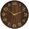 ATMOSPHERA - Horloge en bois - diam 55 cm - marron