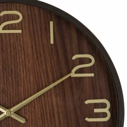 ATMOSPHERA - Horloge en bois - diam 38 cm - marron foncé