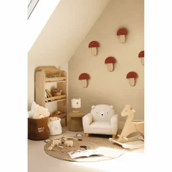 ATMOSPHERA - Lampe à suspendre champignon - h. 23 cm - rouge et beige