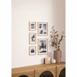 ATMOSPHERA - Lot de 5 cadres photos en bois - beige