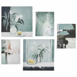 ATMOSPHERA - Lot de 5 toiles imprimées serenata - vert