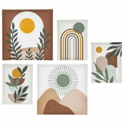 ATMOSPHERA - Lot de 5 toiles imprimées soleil - multicolore