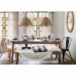 ATMOSPHERA - Miroir en bois rondin - diam 90 cm - marron