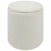 ATMOSPHERA - Pouf de rangement en bouclette - blanc