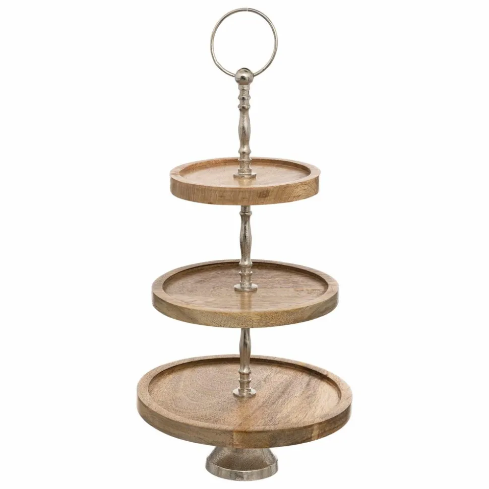 ATMOSPHERA - Serviteur rond en bois 3 étages