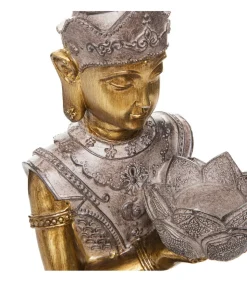 ATMOSPHERA - Statue décorative bouddha en résine avec photophore h 45 cm