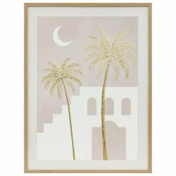 ATMOSPHERA - Toile imprimée encadrée medina - 45 x 60 cm - beige et doré