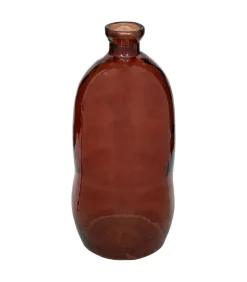 ATMOSPHERA - Vase bouteille en verre recyclé rouge ambre d 34 x h 73 cm