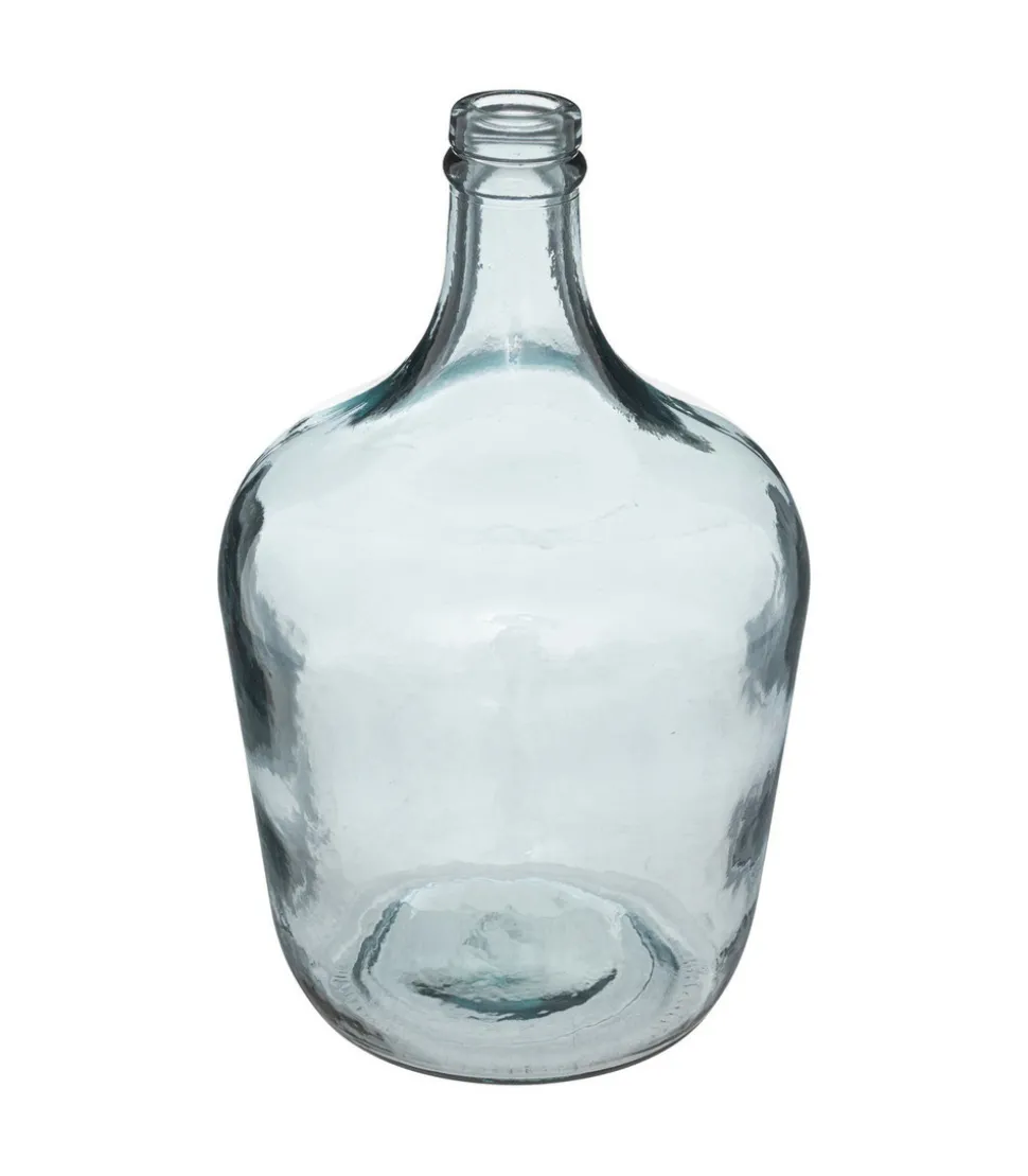 ATMOSPHERA - Vase dame jeanne en verre recyclé bleu d 18 x h 30 cm