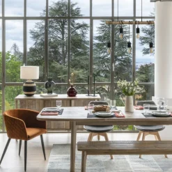 ATMOSPHERA - Vase rond en verre recyclé rouge ambre d 20 x h 23 cm