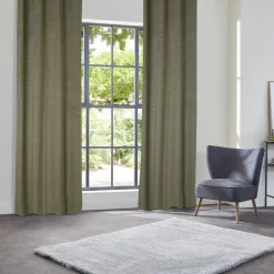 ATMOSPHERA CREATEUR D'INTERIEUR - Rideau occultant effet velours "yupi" vert kaki 135x260cm