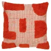 ATMOSPHERA CREATEUR D'INTERIEUR - Coussin "poppy" coton tufté orange 50x50cm