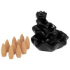 ATMOSPHERA CREATEUR D'INTERIEUR - Kit cônes et fontaine à encens "iloe" noir 9,5x10,5cm