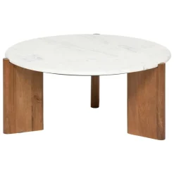 ATMOSPHERA CREATEUR D'INTERIEUR - Table basse "nanda" marbre blanc 91,5x91,5x41,5cm