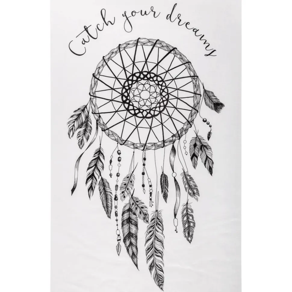 ATMOSPHERA CREATEUR D'INTERIEUR - Sticker "attrape rêves" - noir et blanc - 32x50 cm