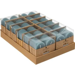 ATMOSPHERA CREATEUR D'INTERIEUR - Lot de 4 bougies rustiques 60g bleu orage