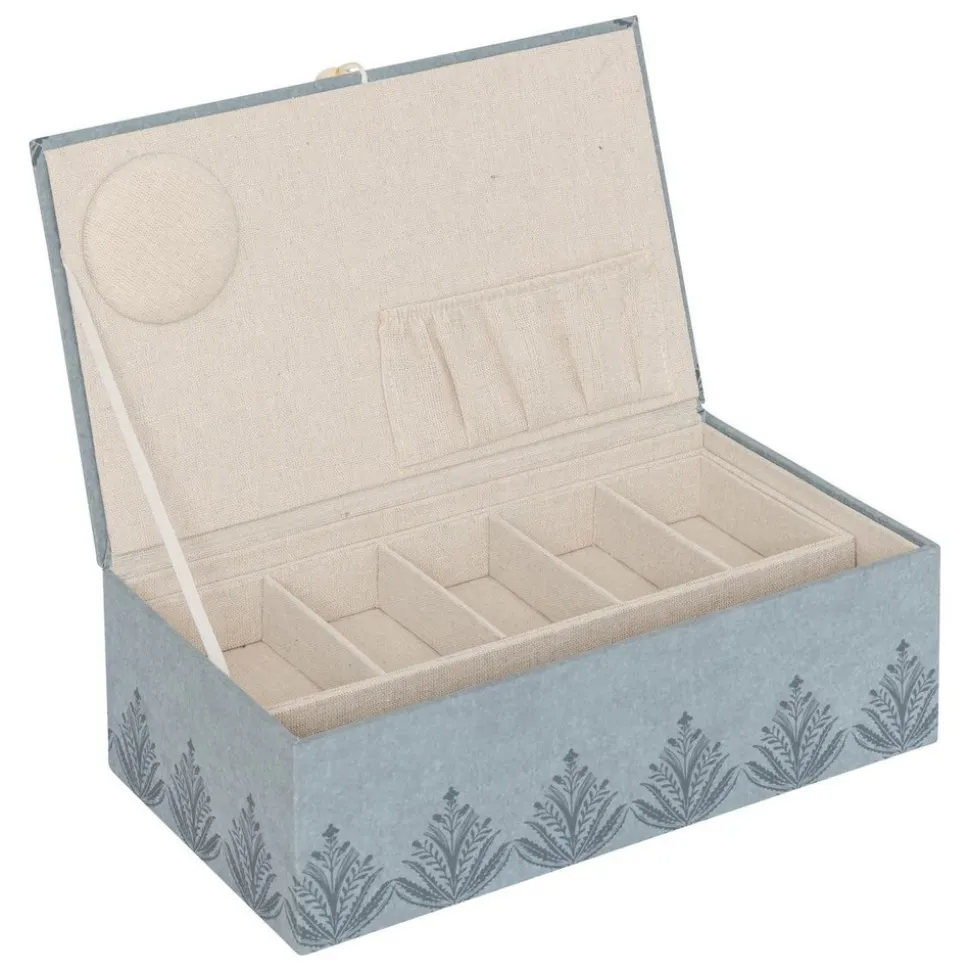 ATMOSPHERA CREATEUR D'INTERIEUR - Boîte à couture "wild" céramique bleu clair 30x18,5cm