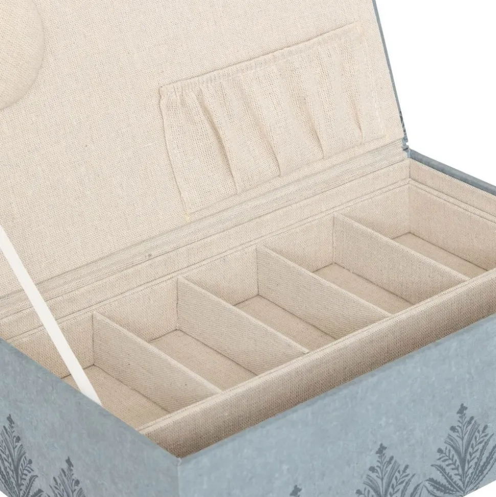 ATMOSPHERA CREATEUR D'INTERIEUR - Boîte à couture "wild" céramique bleu clair 30x18,5cm