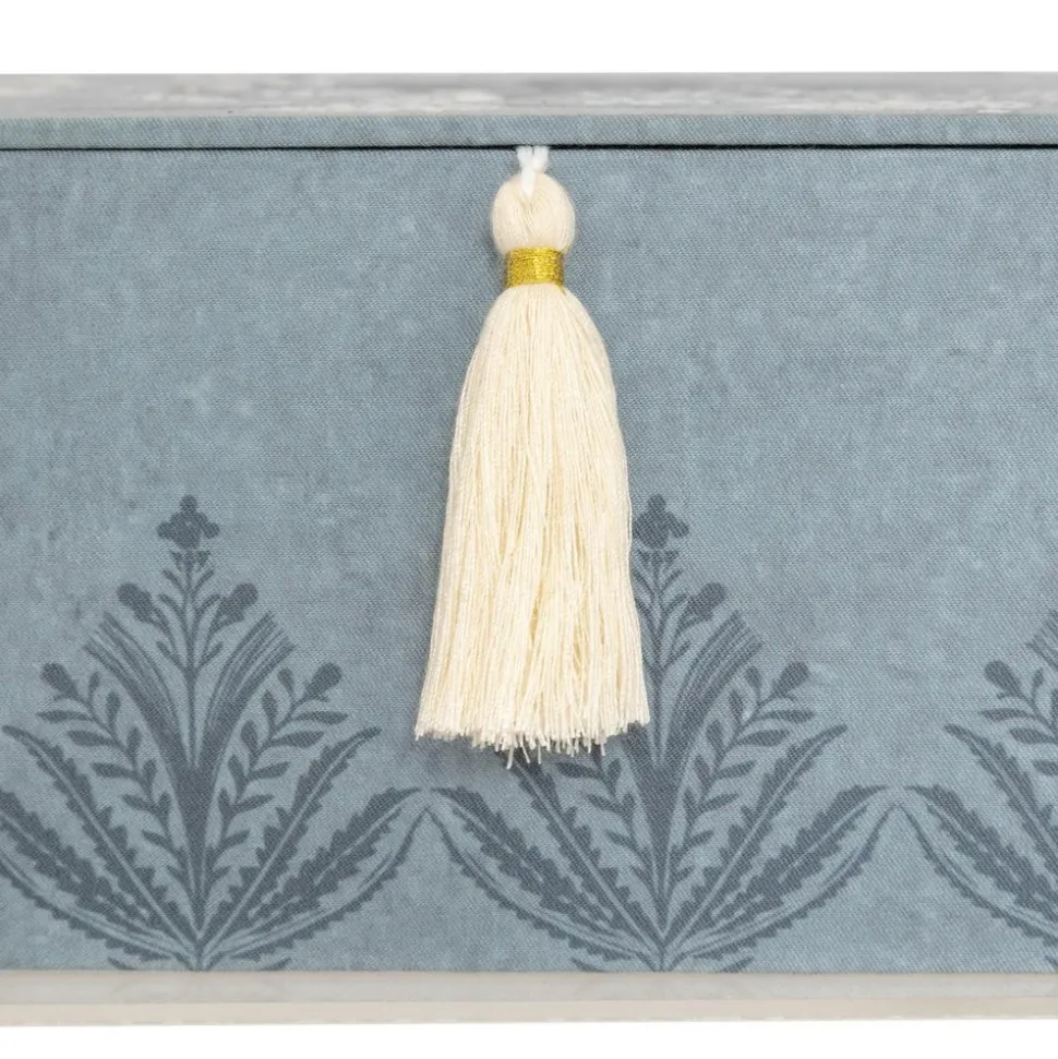 ATMOSPHERA CREATEUR D'INTERIEUR - Boîte à couture "wild" céramique bleu clair 30x18,5cm