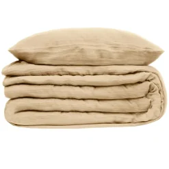 ATMOSPHERA CREATEUR D'INTERIEUR - Parure de lit 3 pièces "flora" gaze de coton lin 260x240cm