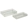 ATMOSPHERA CREATEUR D'INTERIEUR - 2 plateaux effet miroir "ania" argent 28x17x4cm