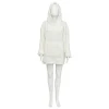 ATMOSPHERA CREATEUR D'INTERIEUR - Plaid sweatshirtshirt capuche flanelle teddy blanc taille unique