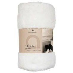 ATMOSPHERA CREATEUR D'INTERIEUR - Plaid sweatshirtshirt capuche flanelle teddy blanc taille unique