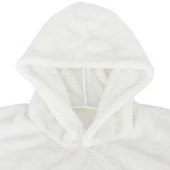 ATMOSPHERA CREATEUR D'INTERIEUR - Plaid sweatshirtshirt capuche flanelle teddy blanc taille unique