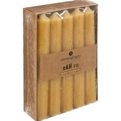 ATMOSPHERA CREATEUR D'INTERIEUR - Lot de 10 bougies bâtons - jaune - 45g