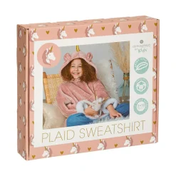 ATMOSPHERA CREATEUR D'INTERIEUR - Plaid sweatshirtshirtshirt capuche "licorne" - rose