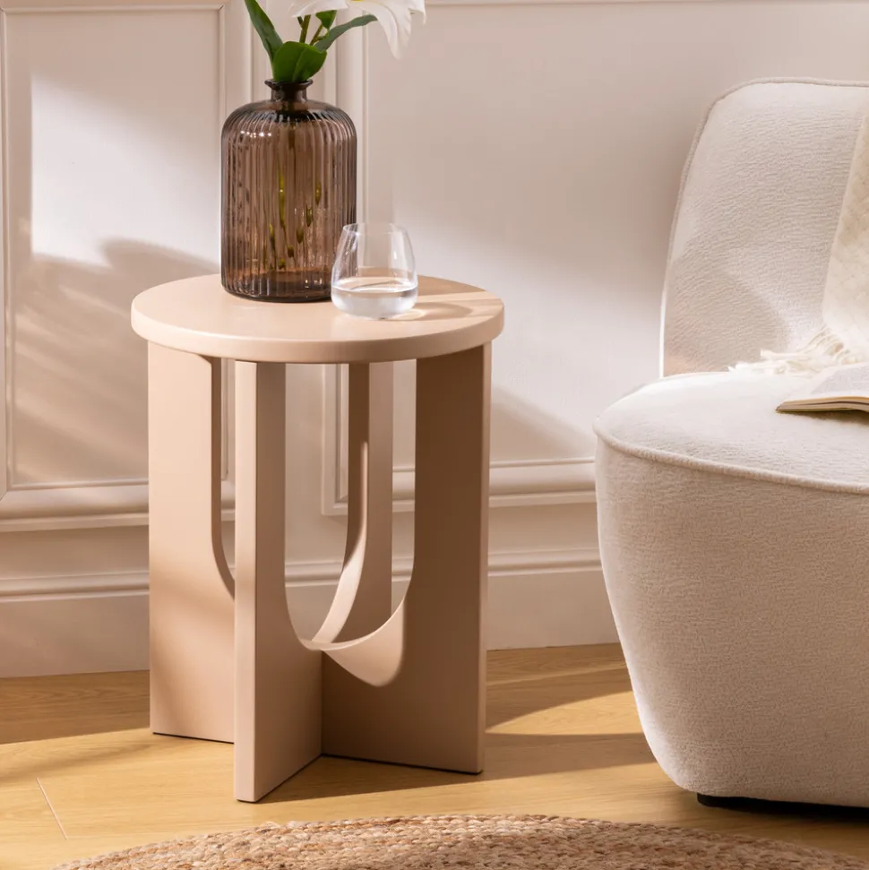 ATMOSPHERA CREATEUR D'INTERIEUR - Table d’appoint "bloom" noisette 50,540x40cm