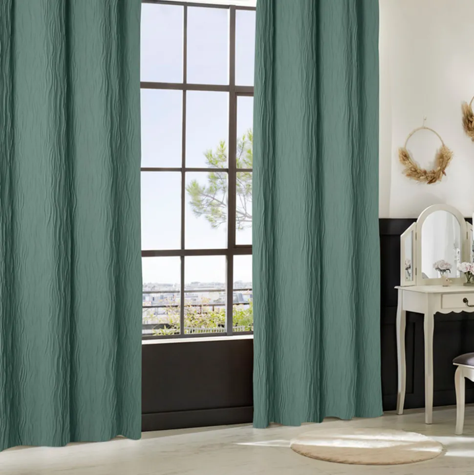ATMOSPHERA CREATEUR D'INTERIEUR - Rideau plissé "maely" bleu clair 135x260cm