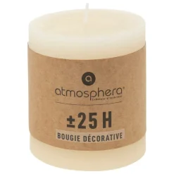 ATMOSPHERA CREATEUR D'INTERIEUR - Bougie ronde "olia" d6,7cm blanc ivoire