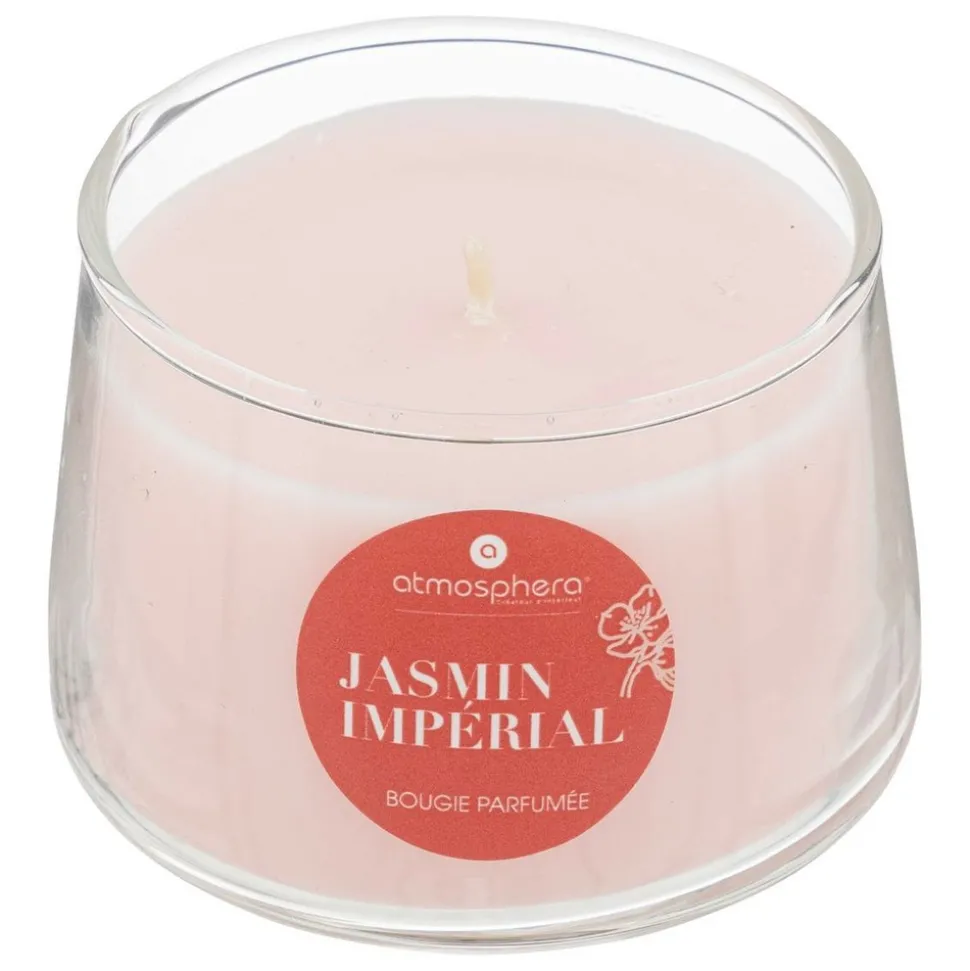 ATMOSPHERA CREATEUR D'INTERIEUR - Bougie parfumée "izor" en verre d7,5cm rose
